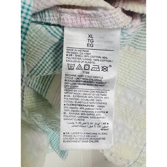 Old Navy Women's Pastel Pink Blue Yellow Puff Sleeve Cropped Top Size XL Ruffle - Picture 6 of 7